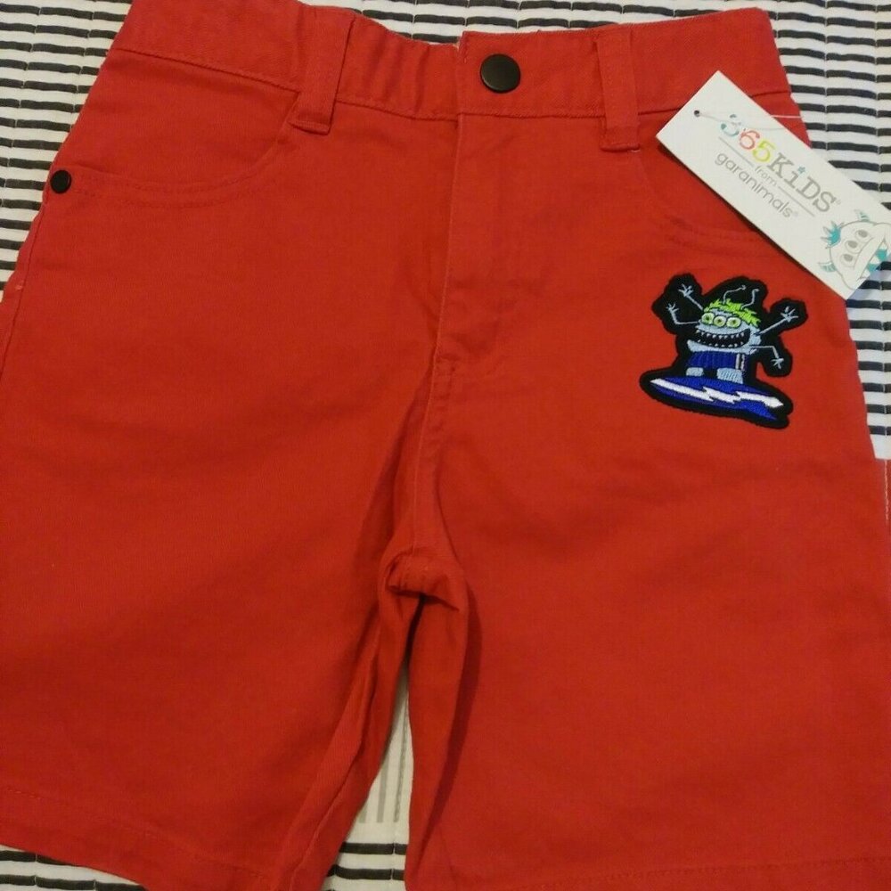 365 Kids from Garanimals Boys RED Cotton Bend Toodlers Shorts 6